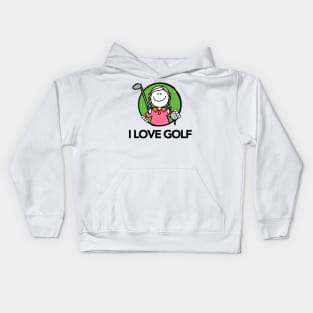 I Love Golf Kids Hoodie